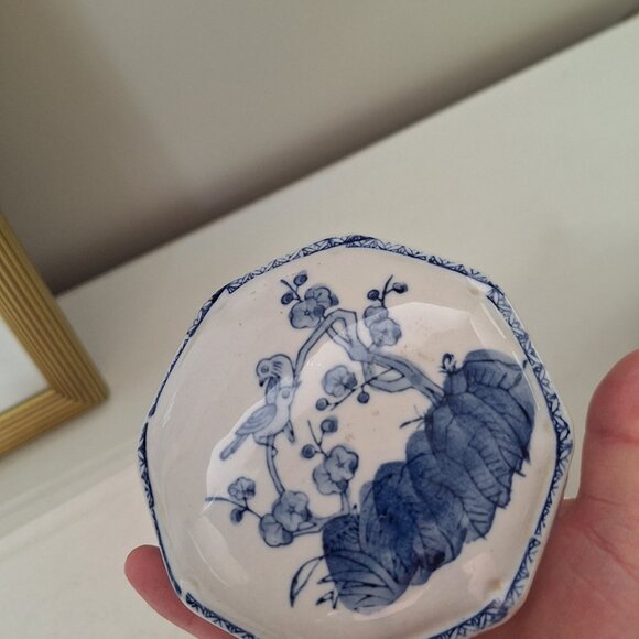 Vintage Blue and White porcelain trinket box jewelry jewellery box chinoiserie - Picture 7 of 9